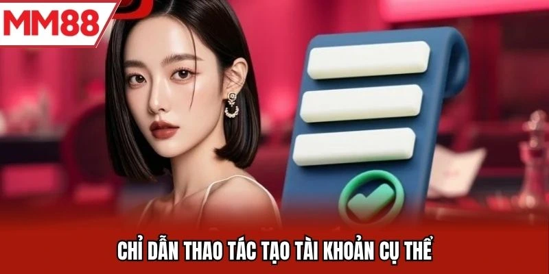 Chỉ dẫn thao tác tạo tài khoản cụ thể